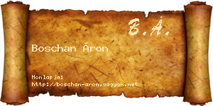 Boschan Áron névjegykártya